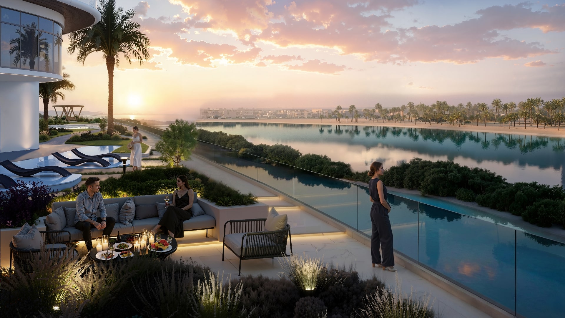 Waterfront leisure terrace at Radisson Residences Al Reem Island Abu Dhabi overlooking mangroves